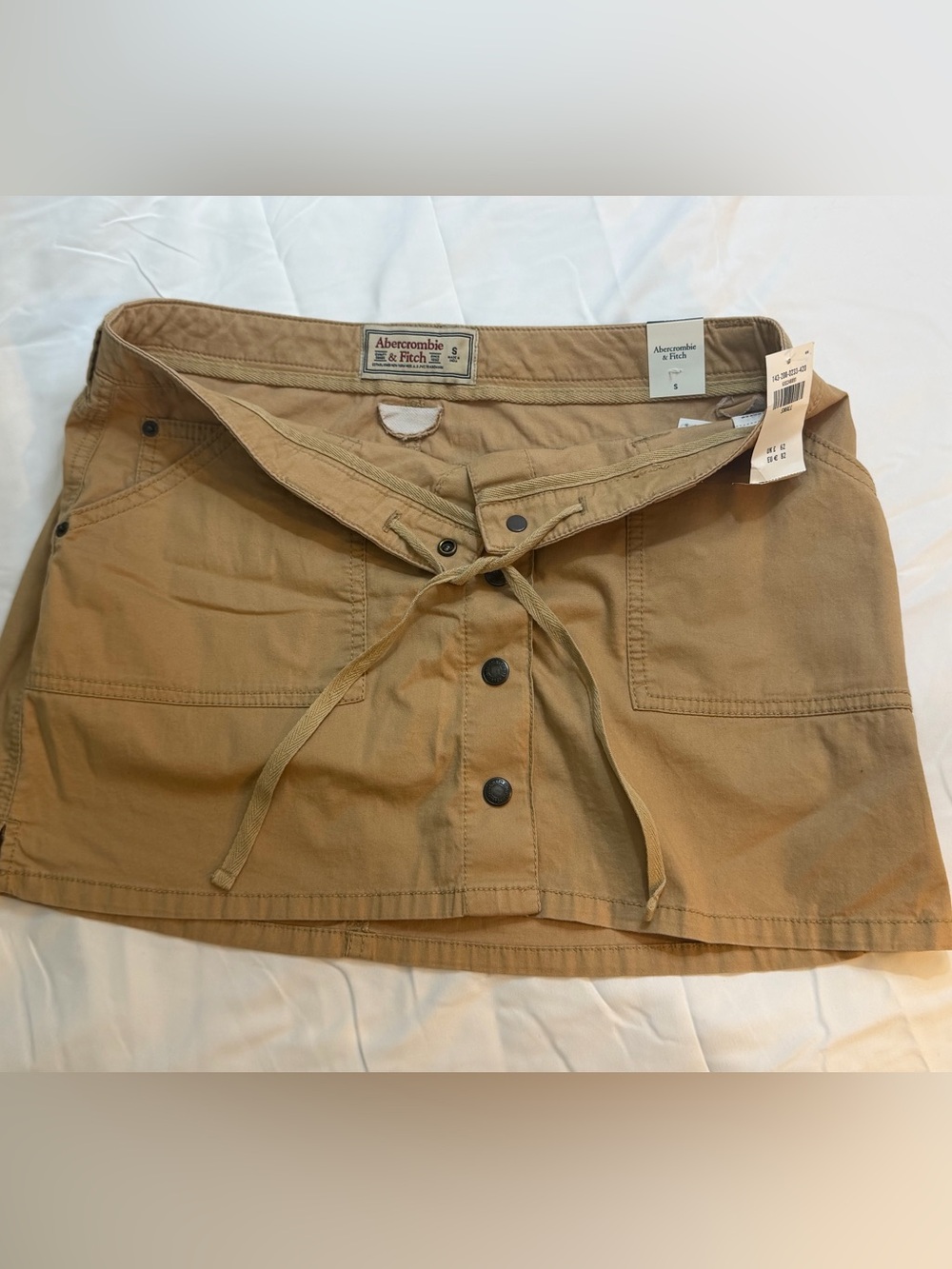 Abercrombie & Fitch y2k GRAIL cargo mini skirt NWT size S khaki tan with pockets